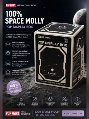 POP MART Molly Space Pop Display Box - Black